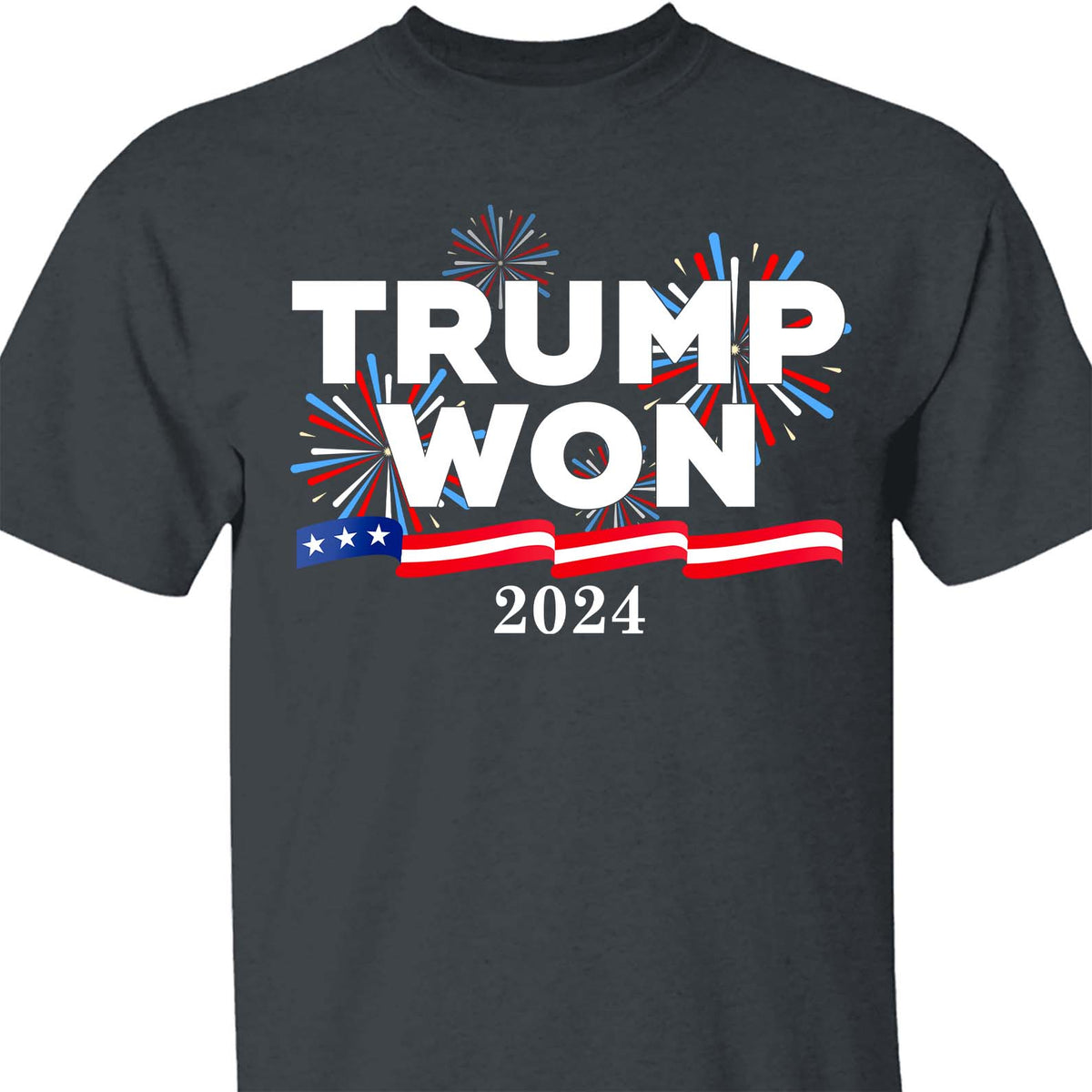 Trump Won Again Shirt, Trump 2024 Shirt, Republican Trump 47th President Shirt Dark T1720 - GOP