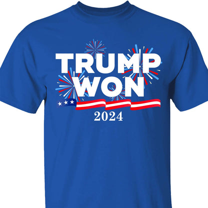Trump Won Again Shirt, Trump 2024 Shirt, Republican Trump 47th President Shirt Dark T1720 - GOP