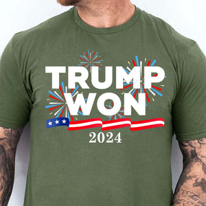 Trump Won Again Shirt, Trump 2024 Shirt, Republican Trump 47th President Shirt Dark T1720 - GOP