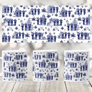 Funny Trump Dancing Toile De Jouy Mug, President Donald Trump Full Wrap White Mug, Republican Gift 683511 - GOP