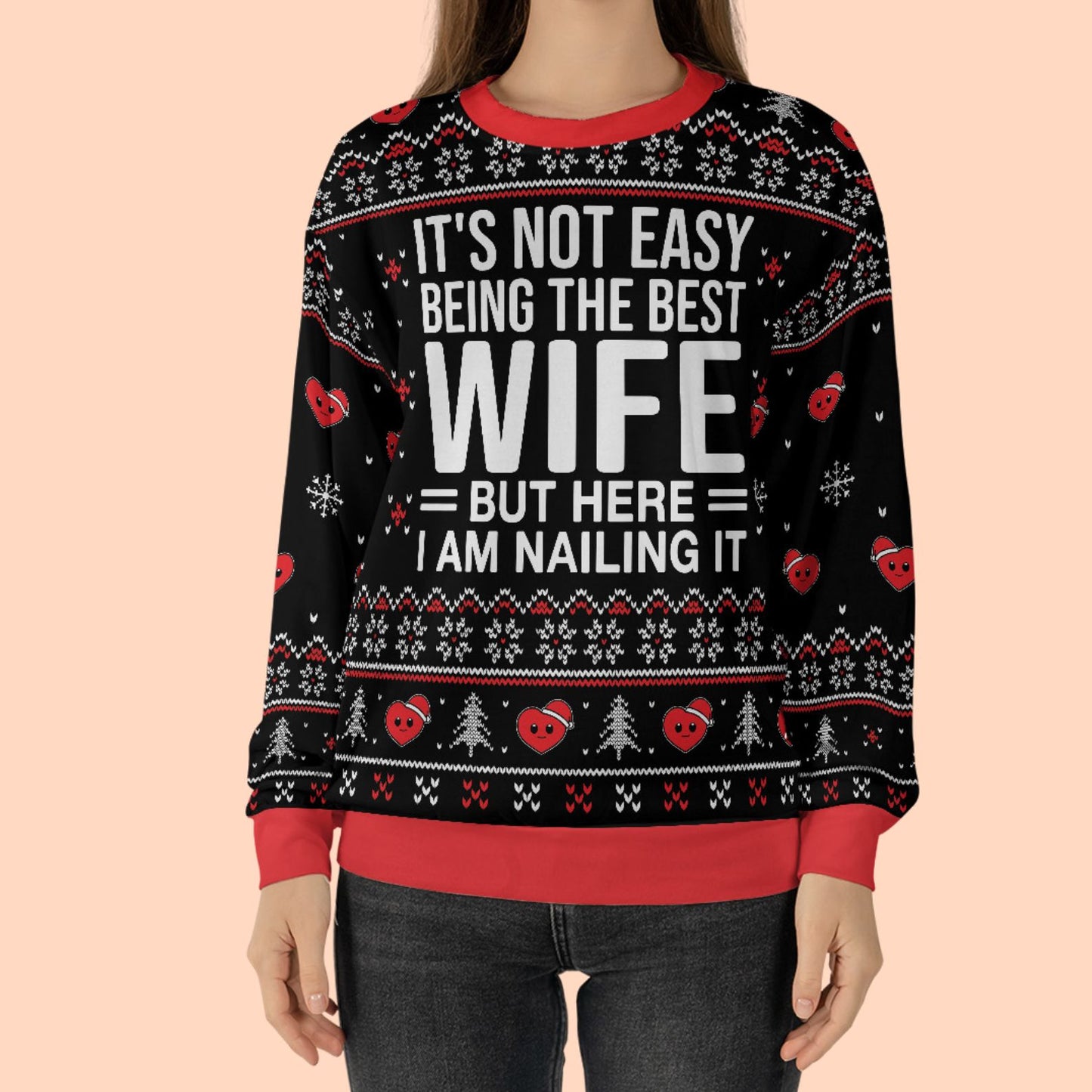 It's Not Easy Being The Best Husband Ugly Sweater, Personalized Custom All-Over-Print Sweatshirt, Gift For Husband Dad Grandpa 683459