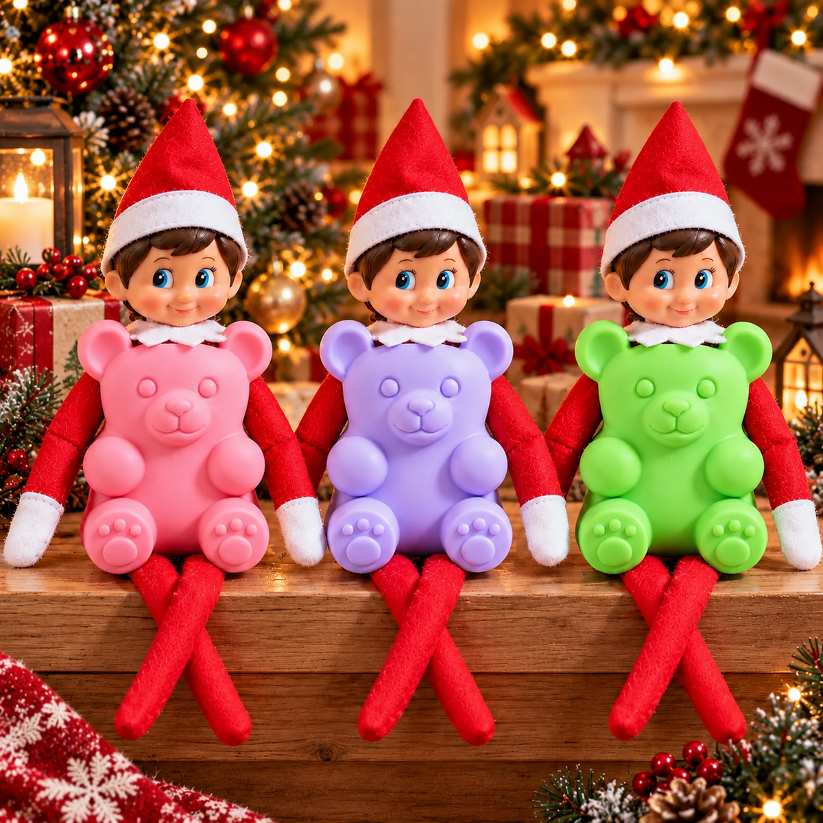 Elf Doh Costume Accessory, 3D Teddy Bear Elf Costume, Funny Christmas Elf Doll Outfit Accessories 686686 WFD