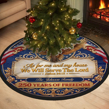 Personalized USA 250th Anniversary Tree Skirt, 250 Years of Freedom Patriotic Christmas Decor 685912