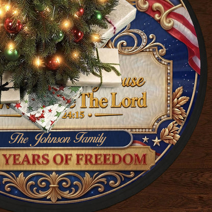 Personalized USA 250th Anniversary Tree Skirt, 250 Years of Freedom Patriotic Christmas Decor 685912