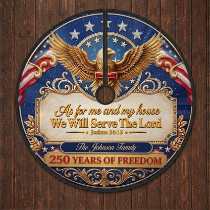 Personalized USA 250th Anniversary Tree Skirt, 250 Years of Freedom Patriotic Christmas Decor 685912