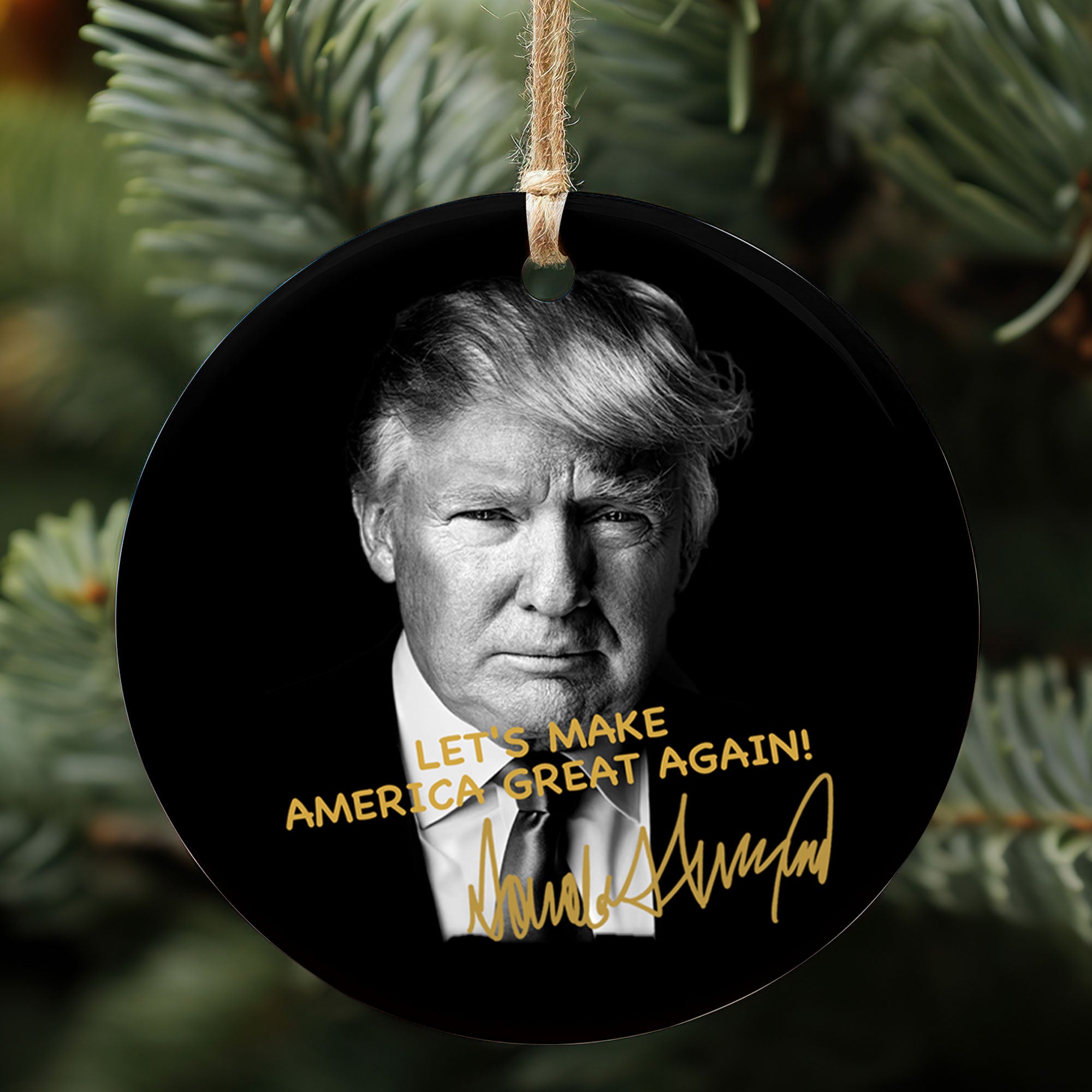 Let's Make America Great Again, Trump Ceramic Ornament, Perfect for Car & Christmas Tree Decor T922 - GOP