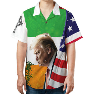 Trump Make St. Patrick's Great Again US Flag Hawaiian Shirt| St. Patrick's Day 3D Shirt | Trump Hawaiian Shirt 681928- GOP