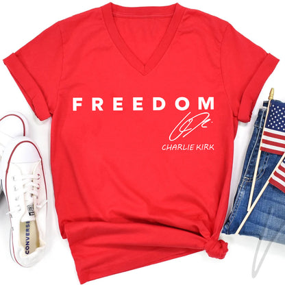 Red Freedom Shirt | Charlie Kirk Red Shirt | We Wear Red Charlie Kirk Birthday October 14 Women Shirt 683063