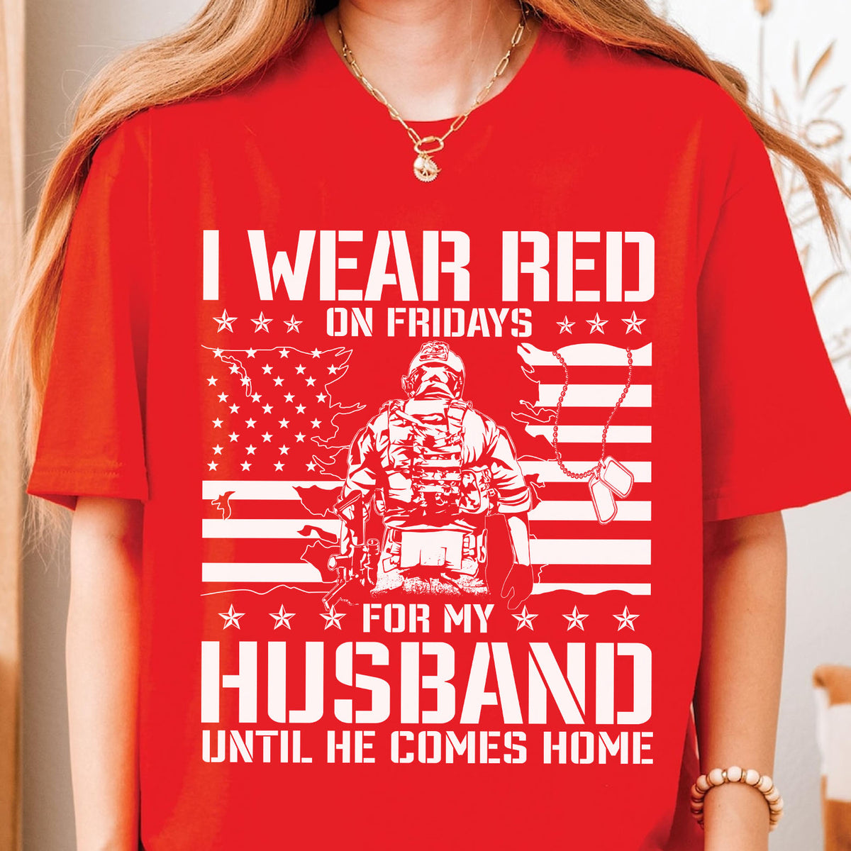 I Wear Red On Friday For My Husband Shirt | Remember Everyone Deployed Shirt | Veteran Military RED Friday Shirt 683049