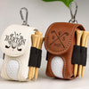 Personalized Leather Golf Ball Bag | Mini Golf Tee Holder | Engraved Leather Golf Ball Bag 683710