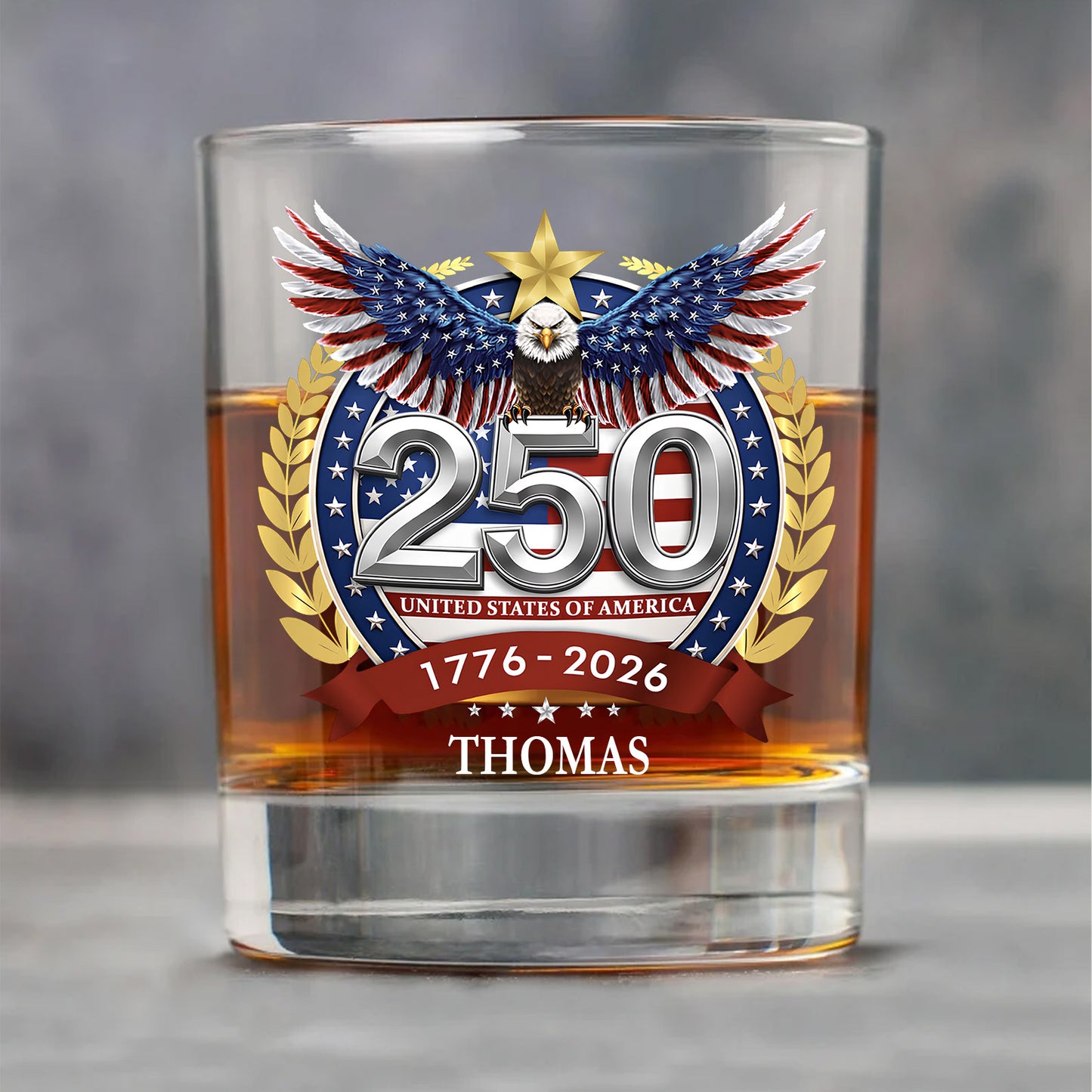USA 250 Years Of America Whiskey Glass | American Eagle 1776-2026 | 250th Anniversary Whiskey Glass 684354