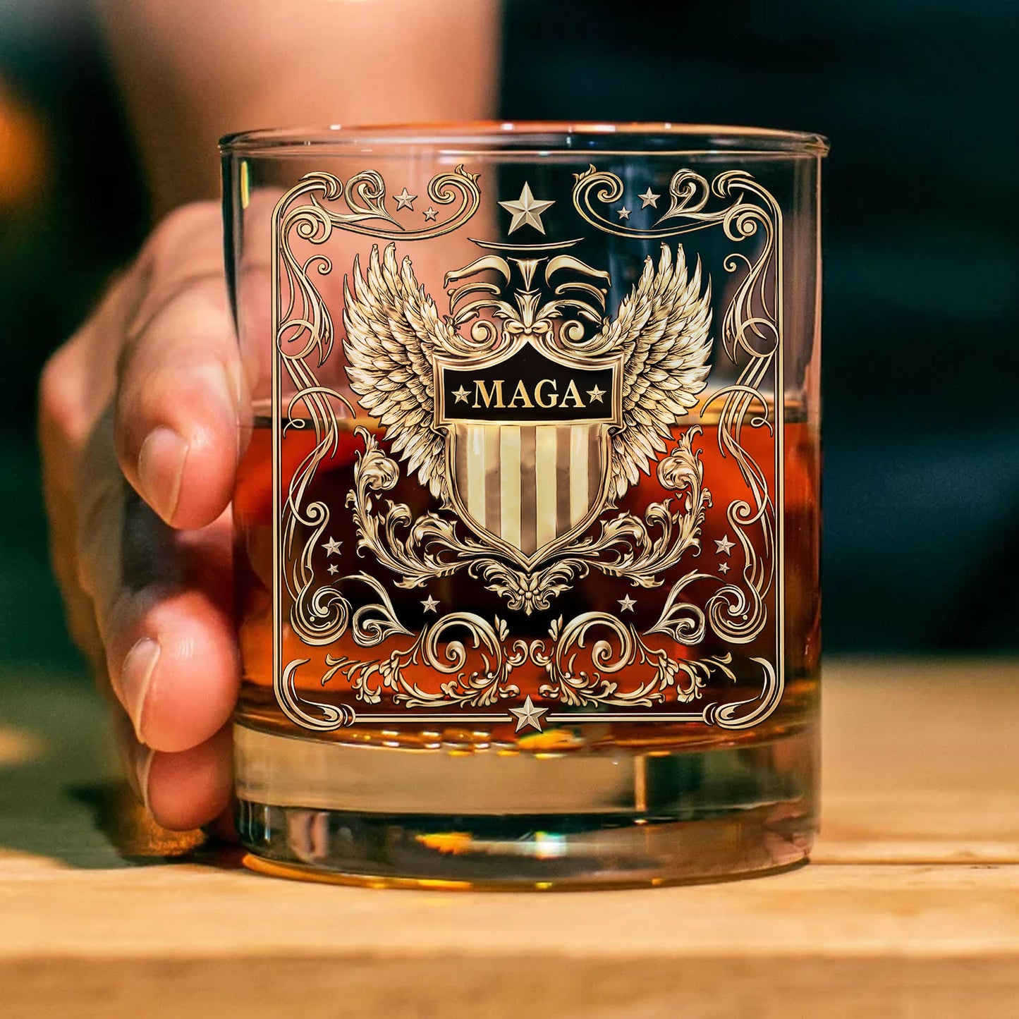 Trump MAGA Whiskey Decanter Set | President Donald Trump Whiskey Glass Whiskey Bottle 684365 - GOP