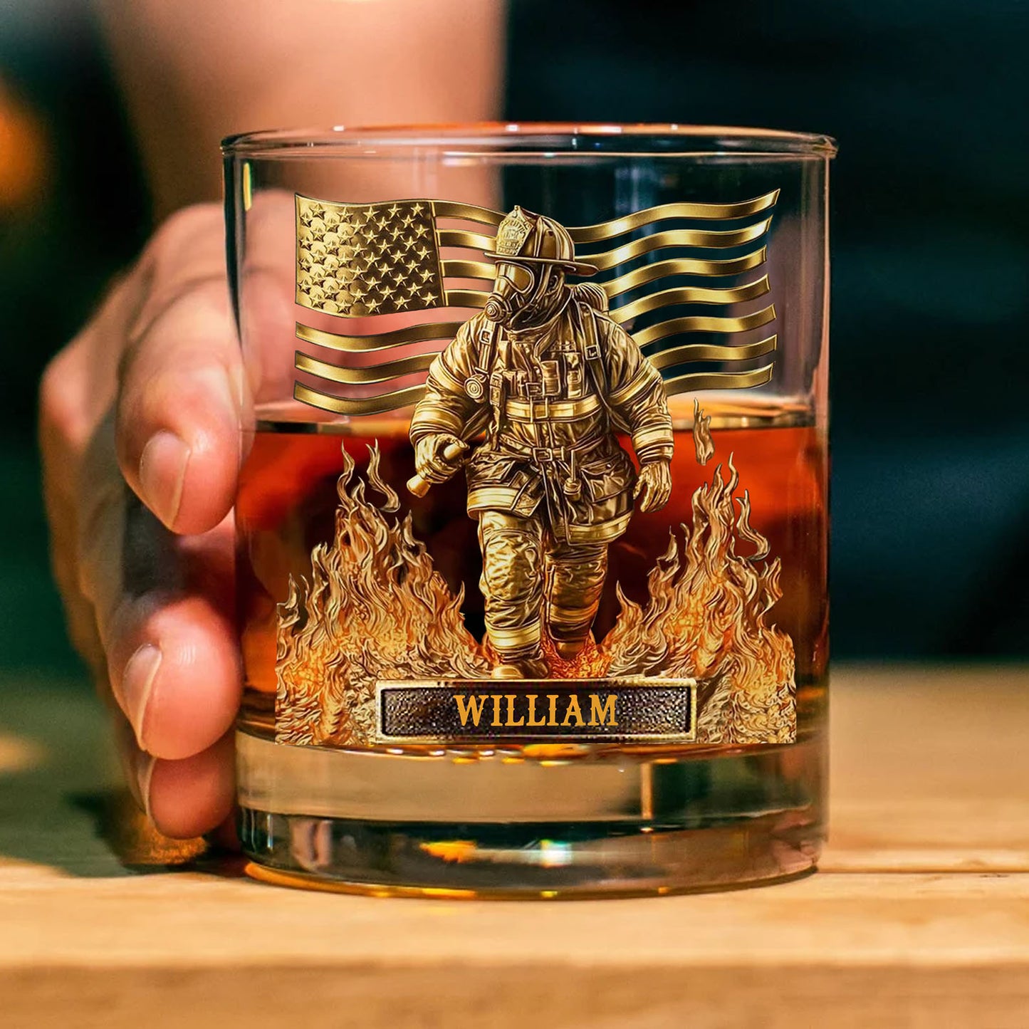 Custom Name Firefighter Whiskey Decanter Set, Firefighter Whiskey Bottle Whiskey Glass, Firefighter Retirement Gift 684111