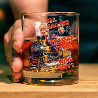All Aboard the Trump Train Wine Not Whiskey Decanter Set | Trump Whiskey Bottle Whiskey Glass 684124 – GOP