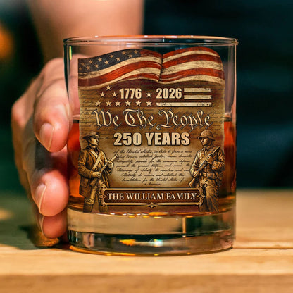 Custom Name 250 Years We The People 1776-2026 Whiskey Decanter Set | Patriotic Whiskey Bottle Whiskey Glass 684347