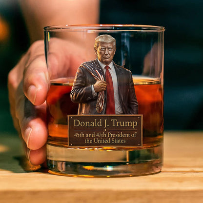 Donald Trump 45 47 President Whiskey Decanter Set | Trump Whiskey Glass Whiskey Bottle 684352 – GOP