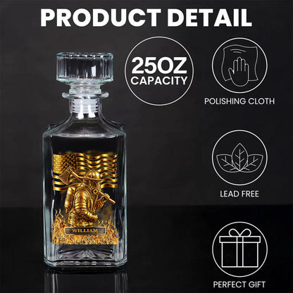 Custom Name Firefighter Whiskey Decanter Set, Personalized Whiskey Glass & Bottle, Firefighter Retirement Gift 684211