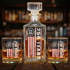 250 Years USA Anniversary Whiskey Bottle Whiskey Glass | Patriotic 1776–2026 4th of July Whiskey Decanter Set 684091