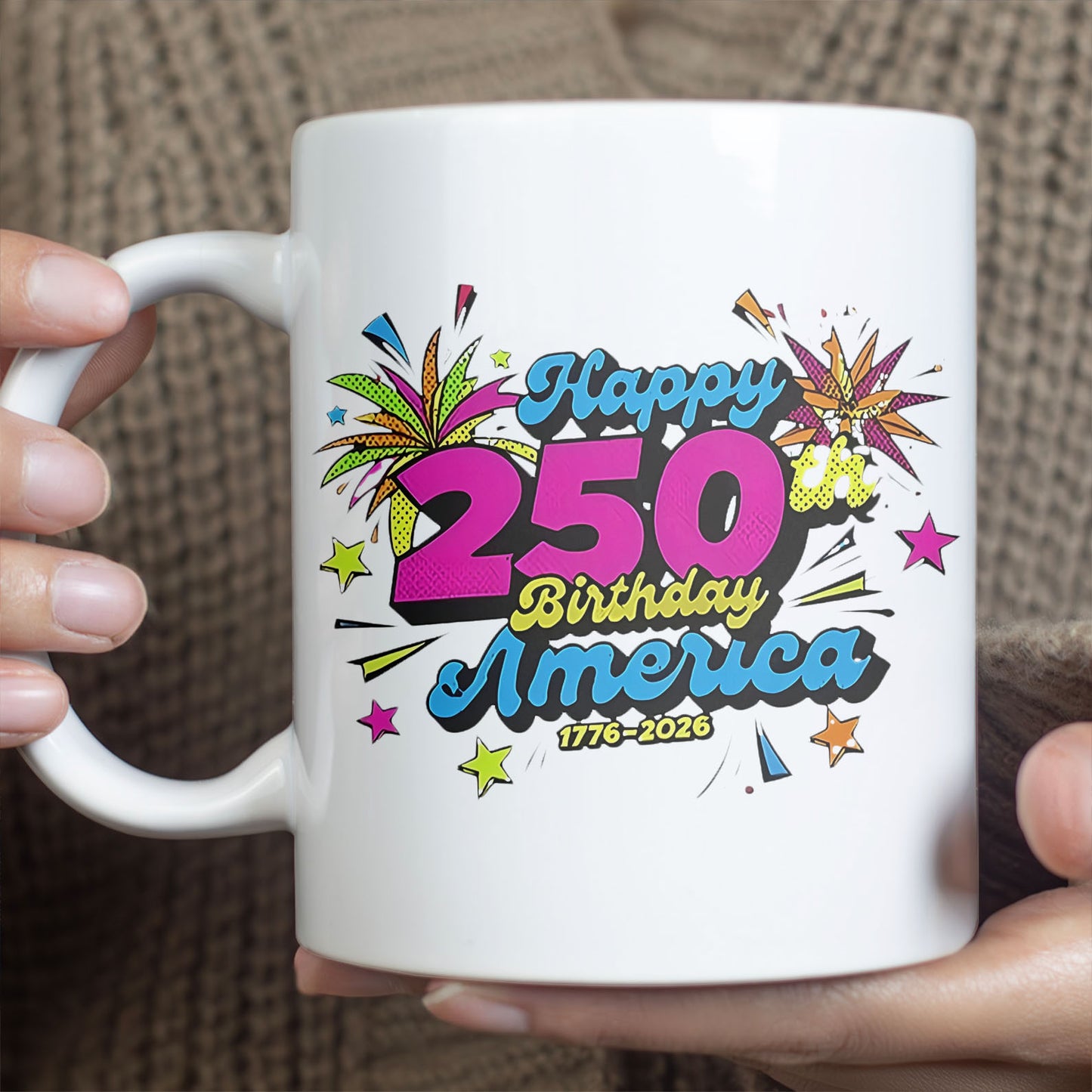 250 Years of USA Independence Mug | Happy 250th Birthday America | Patriotic 4th of July White Mug Accent Mug 682626