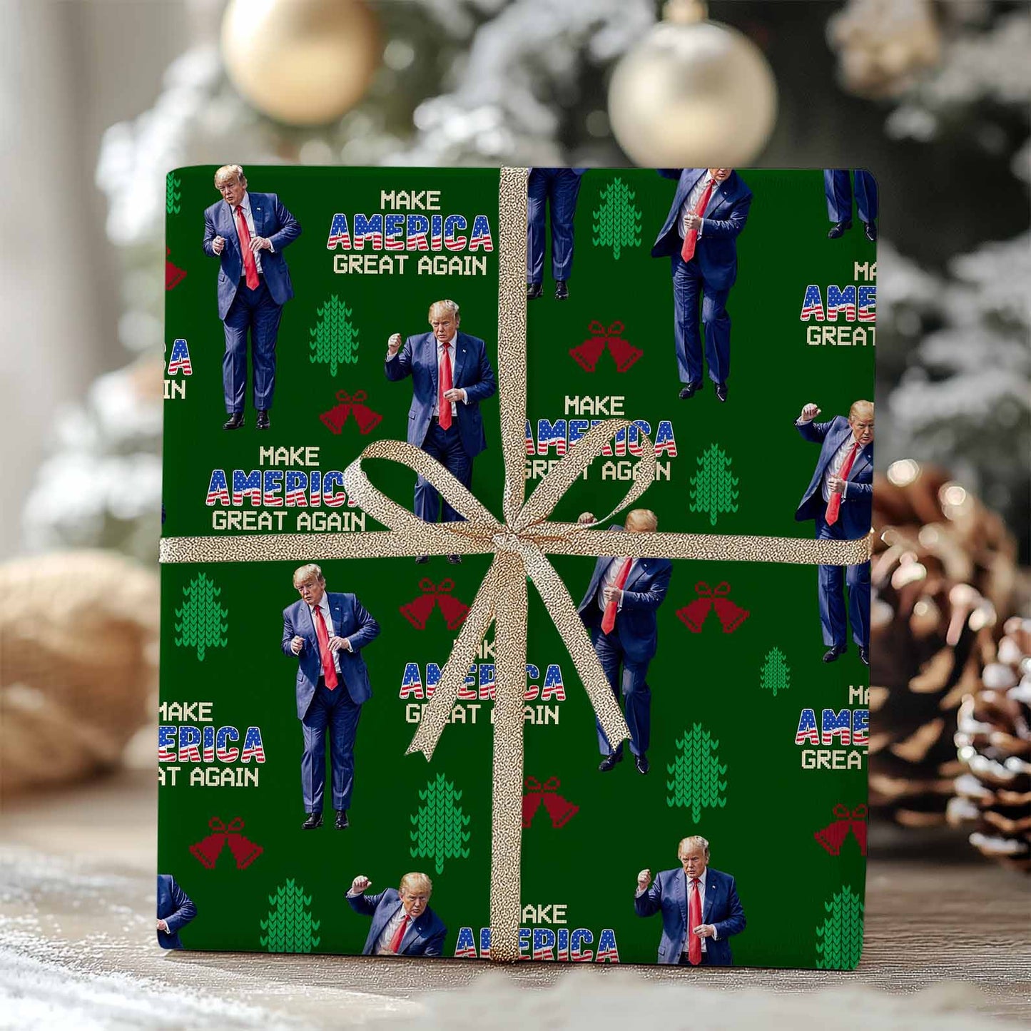 Make America Great Again Wrapping Paper, Funny Trump Dancing Wrapping Paper, Republican Gift 681742 - GOP - WFD