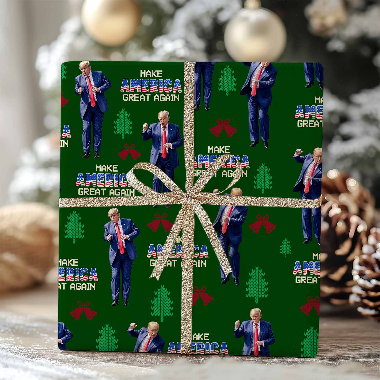 Make America Great Again Wrapping Paper, Funny Trump Dancing Wrapping Paper, Republican Gift 681742 - GOP - WFD
