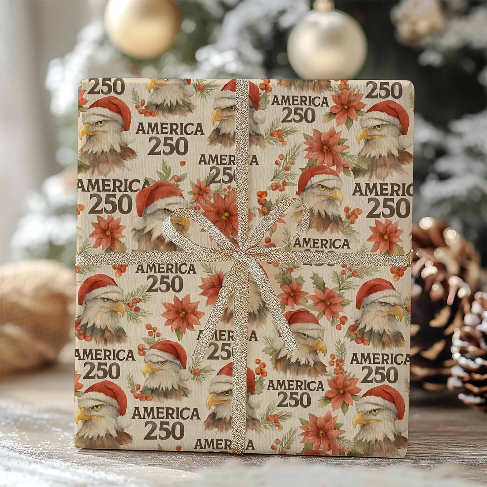 250 Year America Gift Wrap | Patriotic Wrapping Paper | USA 250th Anniversary Independence Day Packaging 683538