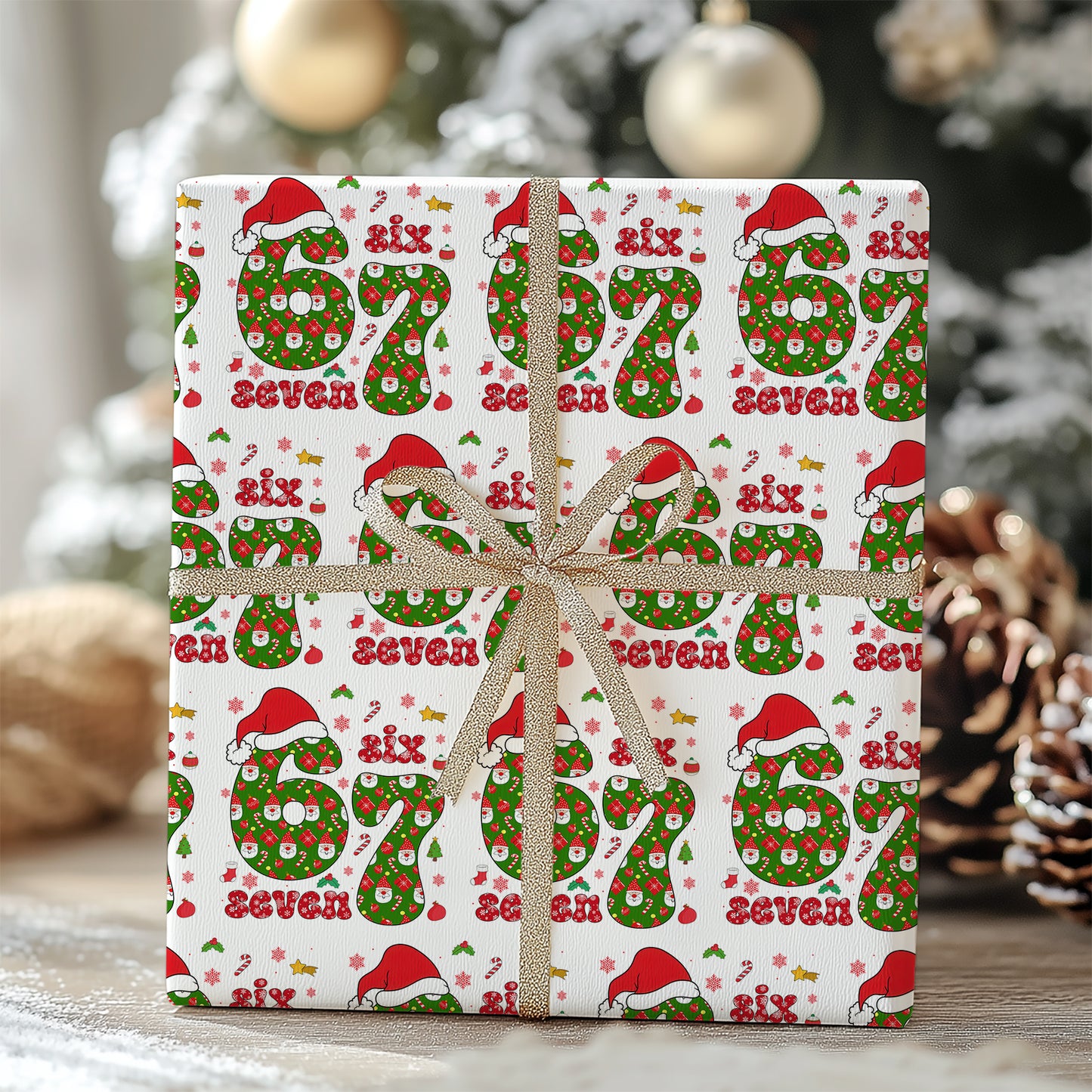 Six Seven Pattern Wrapping Paper | 67 Christmas Wrapping Paper | Christmas Gift Ideas For Family - 683575