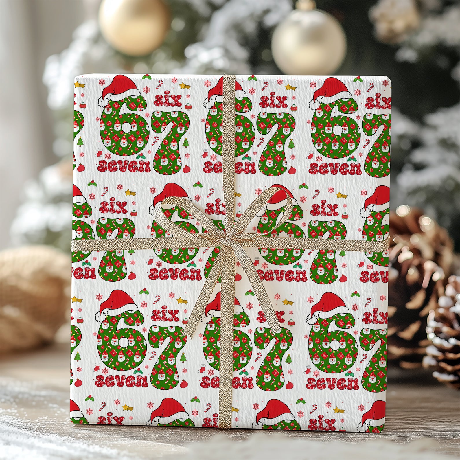 Six Seven Pattern Wrapping Paper | 67 Christmas Wrapping Paper | Christmas Gift Ideas For Family - 683575
