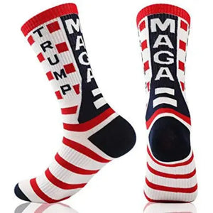 New 2024 President Donald Trump Socks Unisex Funny Print Adult Casual Crew Socks 3D Fake Hair Crew Socks Hot Sale Hip Hop Sock