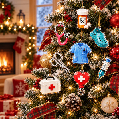 Personalized Nurse Essentials Advent Calendar 2026, 24 Days Christmas Countdown Acrylic Ornaments Medical Appreciation Gifts 686924 WFD