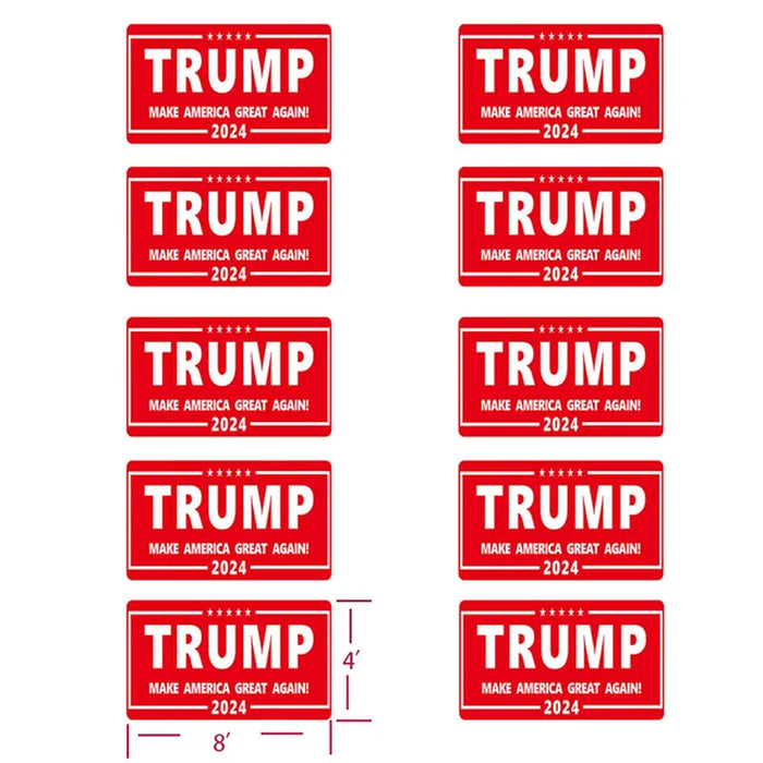 10 Pack Trump 2024 Car Stickers,8 Inches X 4 Inches Big Trump Letters Car Decal, Make America Great Again 2024 Bumper Stickers