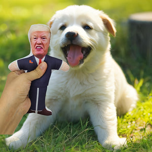 Hilarious Trump-Themed Squeaky Dog Toy - Durable Polyester Chew Toy for All Breeds