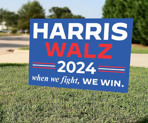 Harris Waltz Yard Sign, Kamala Harris Walz 2024 Yard Sign, Harris Tim Waltz Lawn Sign, Harris for President Yard Signs | 18" X 12" Corrugated Plastic | Includes H Stake | Double Sided