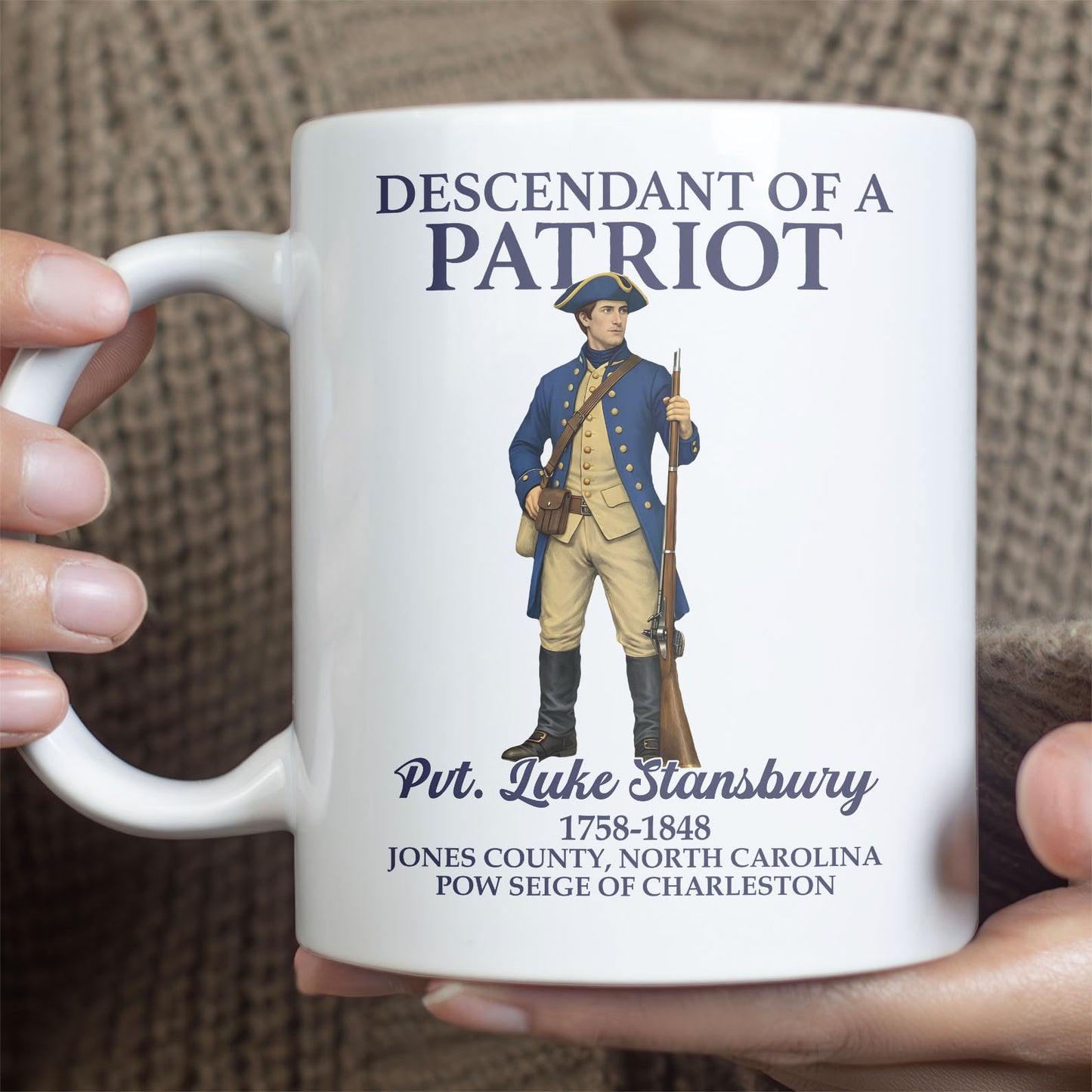 Custom Name Descendant Of A Patriot Mug | Personalized 250 Years DAR SAR Ceramic Mug | 4th of July Gift 684471