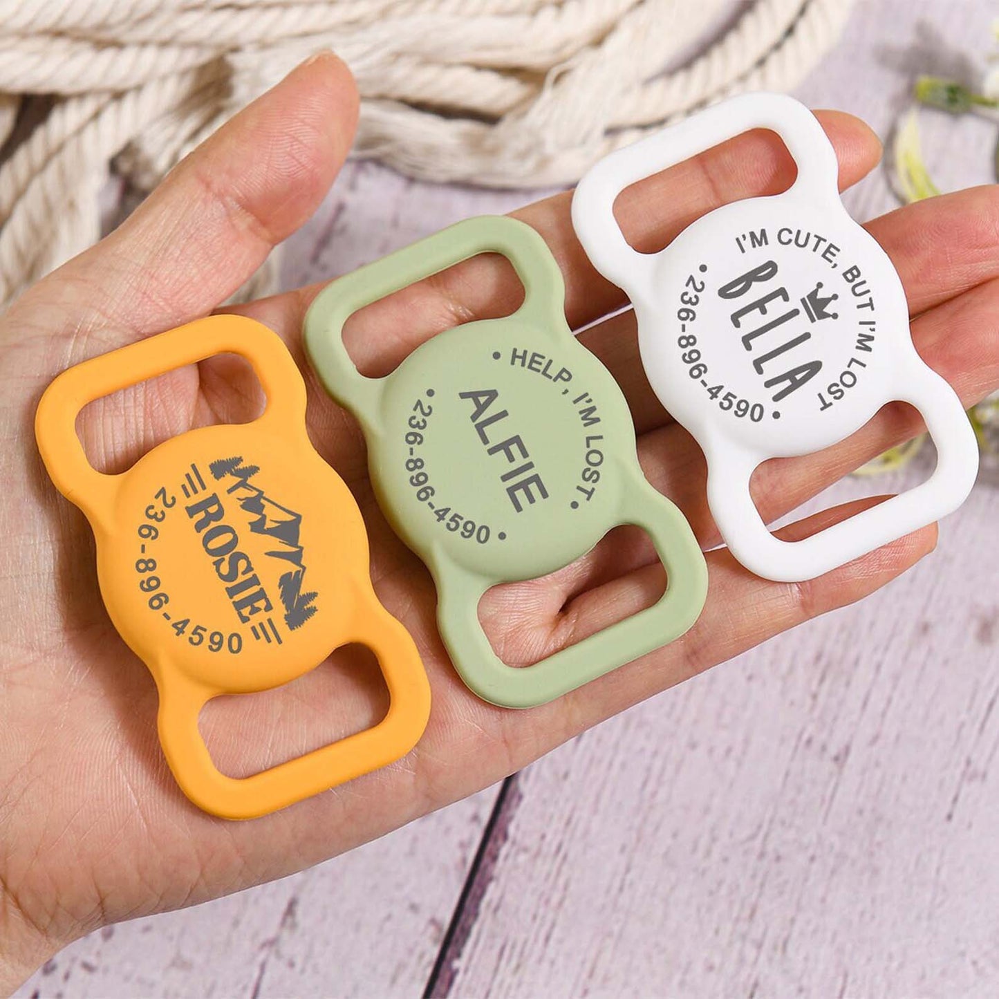 Personalized Dog AirTag Collar Holder, Custom Name AirTag Collar Holder, Pet Airtag Case Silicone BX25