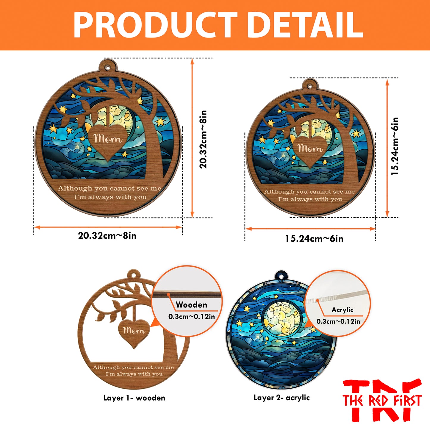 I Am Always With You Suncatcher Ornament, Custom Name Suncatchers, Gift For Family, Memorial Gift Ornament 682003