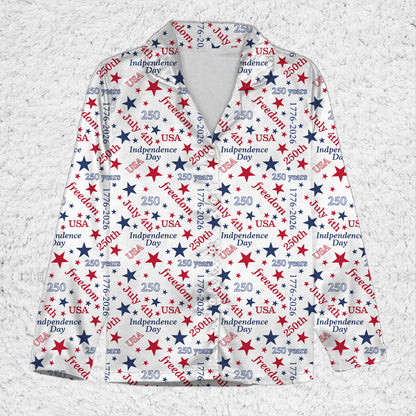 USA 250 Years Pajama Set, 1776-2026 Patriotic PJs, July 4th Independence Day Sleepwear Gift 686220