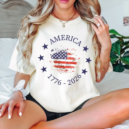 USA 250 Years 1776-2026 Bright Shirt | Patriotic US Flag 4th Of July T-Shirt | Independence Day Tee 684398