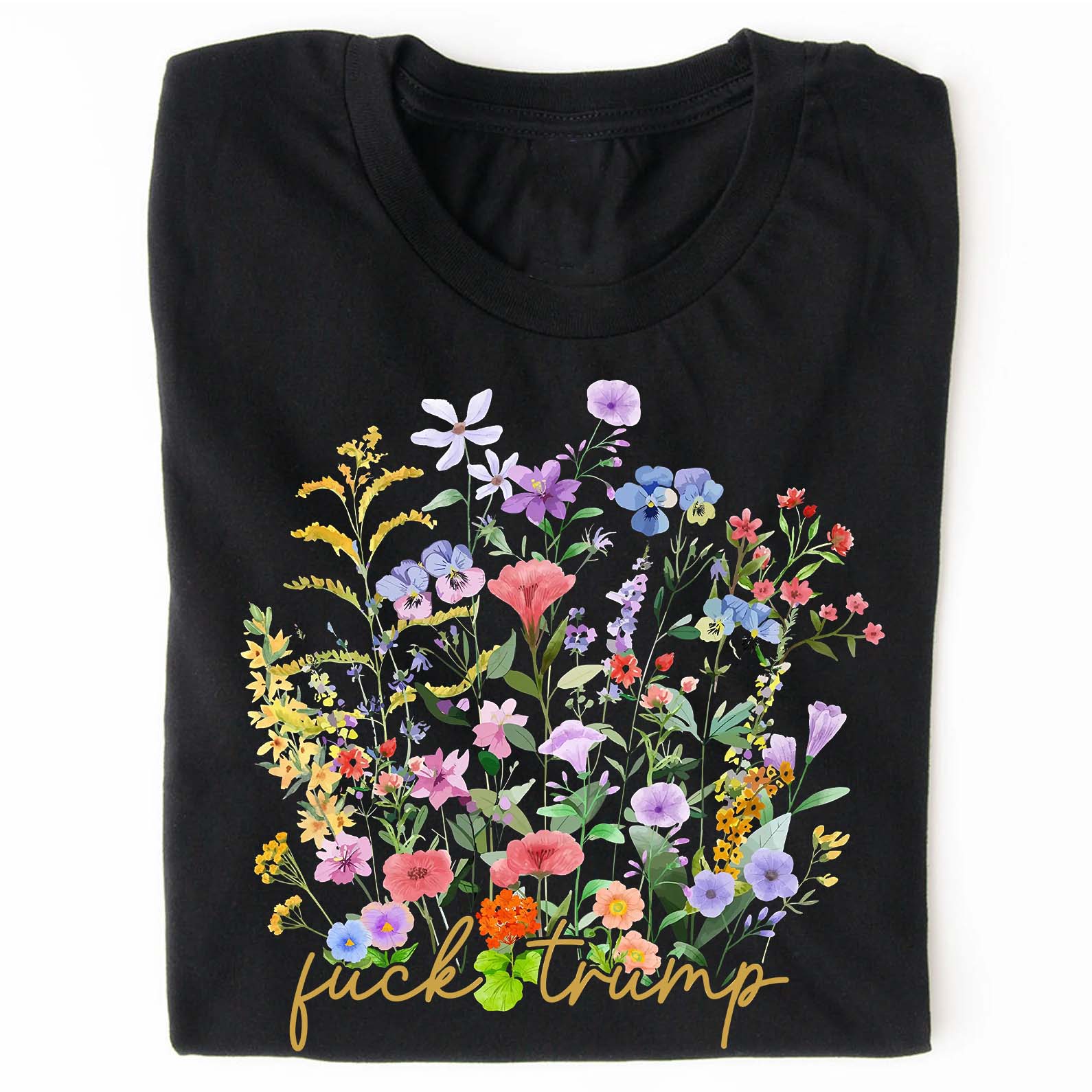 Subtle Fuck Trump Shirt - Ditsy Floral 8647 Anti Trump Tee, Democrat & Anti Republican Parody Shirt 682195