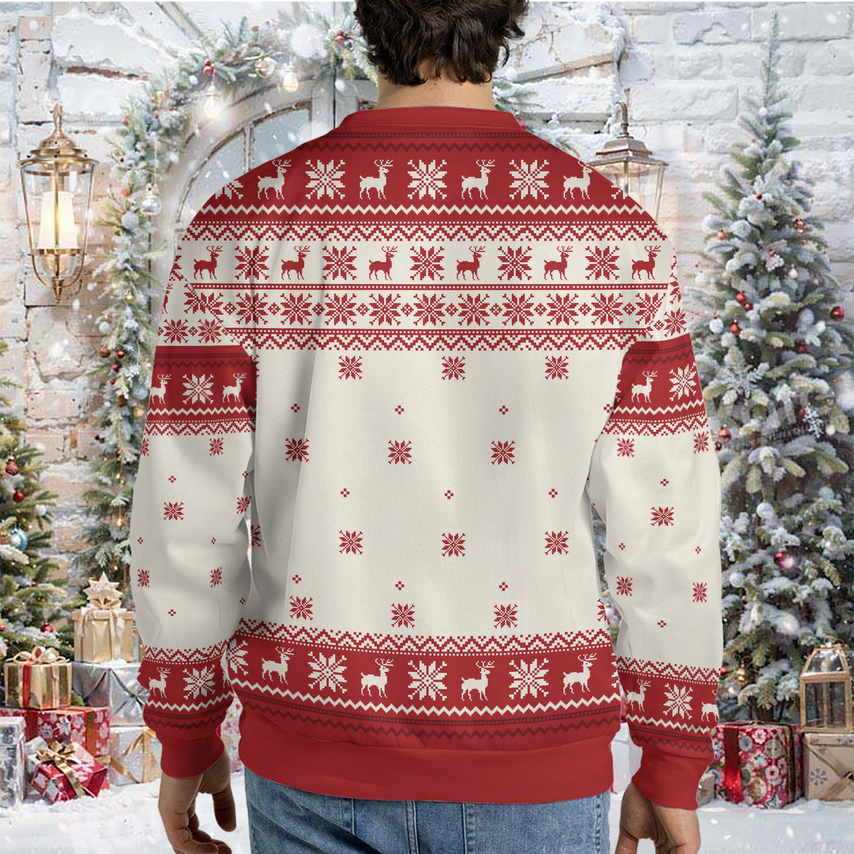 Personalized Photo Upload Family Ugly Sweater | Custom Family Photo Christmas All-Over-Printed Sweatshirt 683488