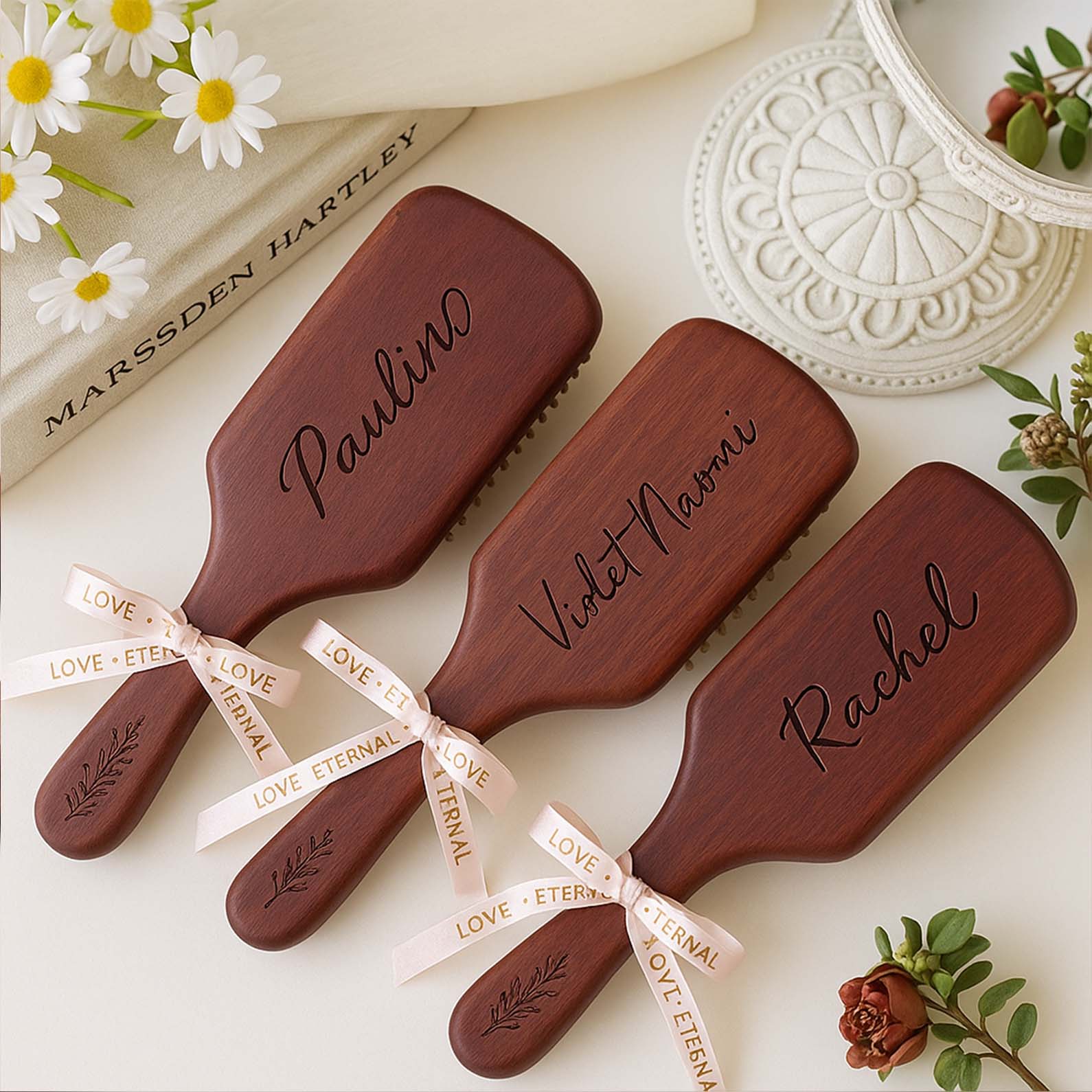 Personalized Bamboo Comb | Wooden Comb With Name Engraved | Custom Bridesmaid Comb | Gifts For Her