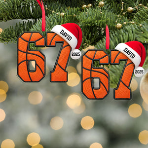 Custom Name 6 7 Basketball Acrylic Ornament | Personalized Trending 6 7 Meme Sports Christmas Ornament 683656