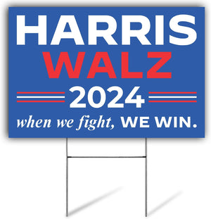 Harris Waltz Yard Sign, Kamala Harris Walz 2024 Yard Sign, Harris Tim Waltz Lawn Sign, Harris for President Yard Signs | 18" X 12" Corrugated Plastic | Includes H Stake | Double Sided