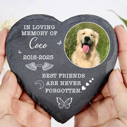 Best Friends Are Never Forgotten Stone, Personalized Photo Memorial Stone, Gifts For Loss of Loved One 682016