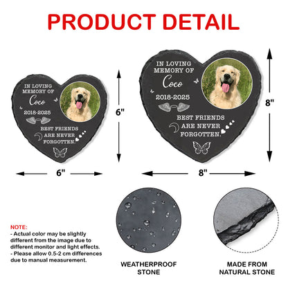 Best Friends Are Never Forgotten Stone, Personalized Photo Memorial Stone, Gifts For Loss of Loved One 682016