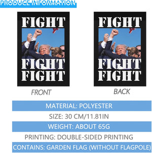 Trump Fight 2024 Yard Flag One Size, Unique Outdoor Flag Pool Outdoor Flag One Size Double Sided Outdoor Sign Trump Fights