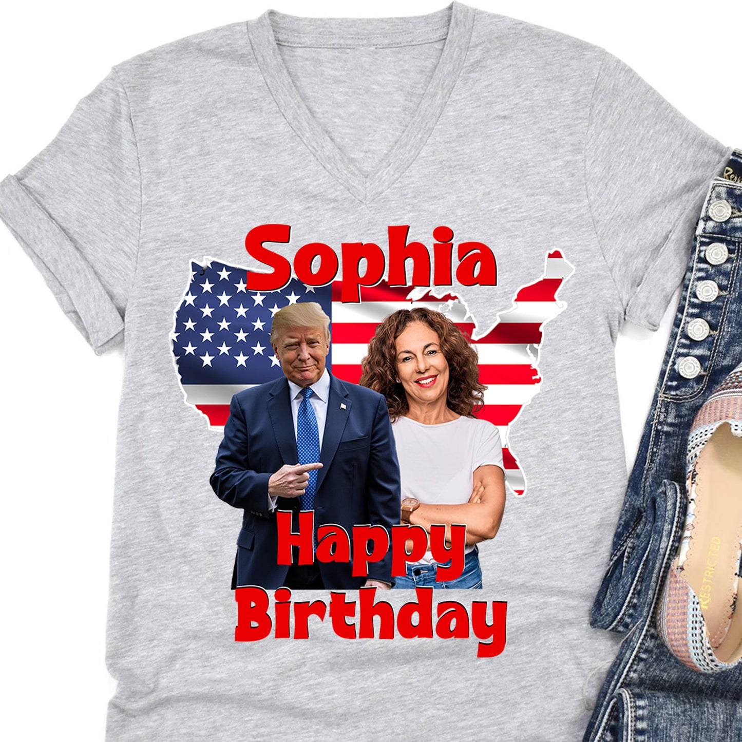 My Dad/ Mom With Donald Trump Custom Photo Shirt | Funny Shirt | Birthday Gift Ideas 682017 - GOP