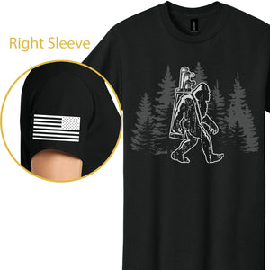 Bigfoot Golfer Shirt | Funny Sasquatch Golfing T-Shirt | Bigfoot Golf Front & Sleeve Right Print 683892