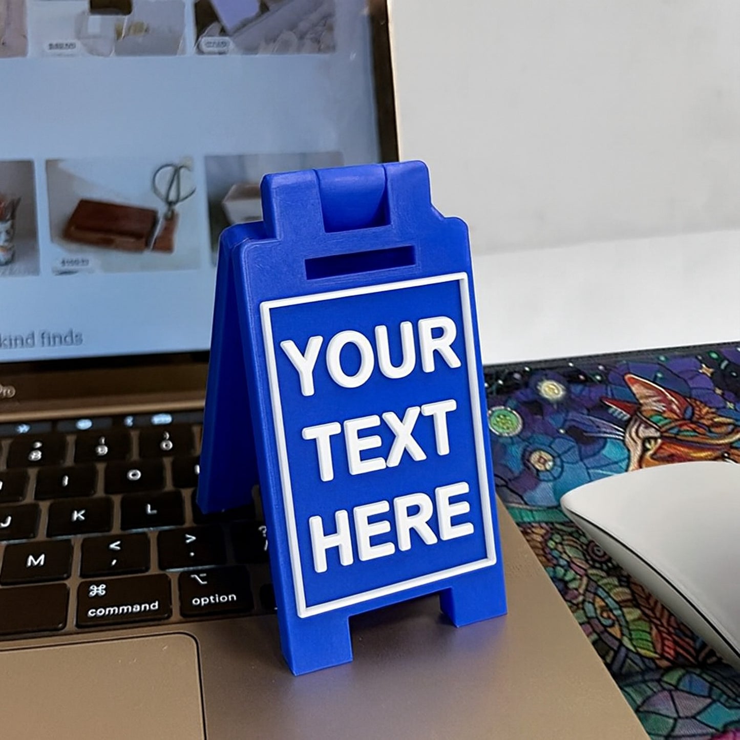 Custom Mini Floor Sign, Personalized Mini Desk Sign for Office, Home, or Business, Gift for Coworker 683802