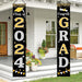 Graduation Decorations 2024 GRAD Banner Black Graduation Party Decorations 2024 Porch Door Welcome Banners for Class School